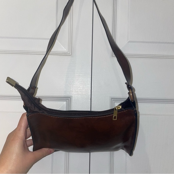 Brown Pleather Shoulder Bag - Picture 3 of 4